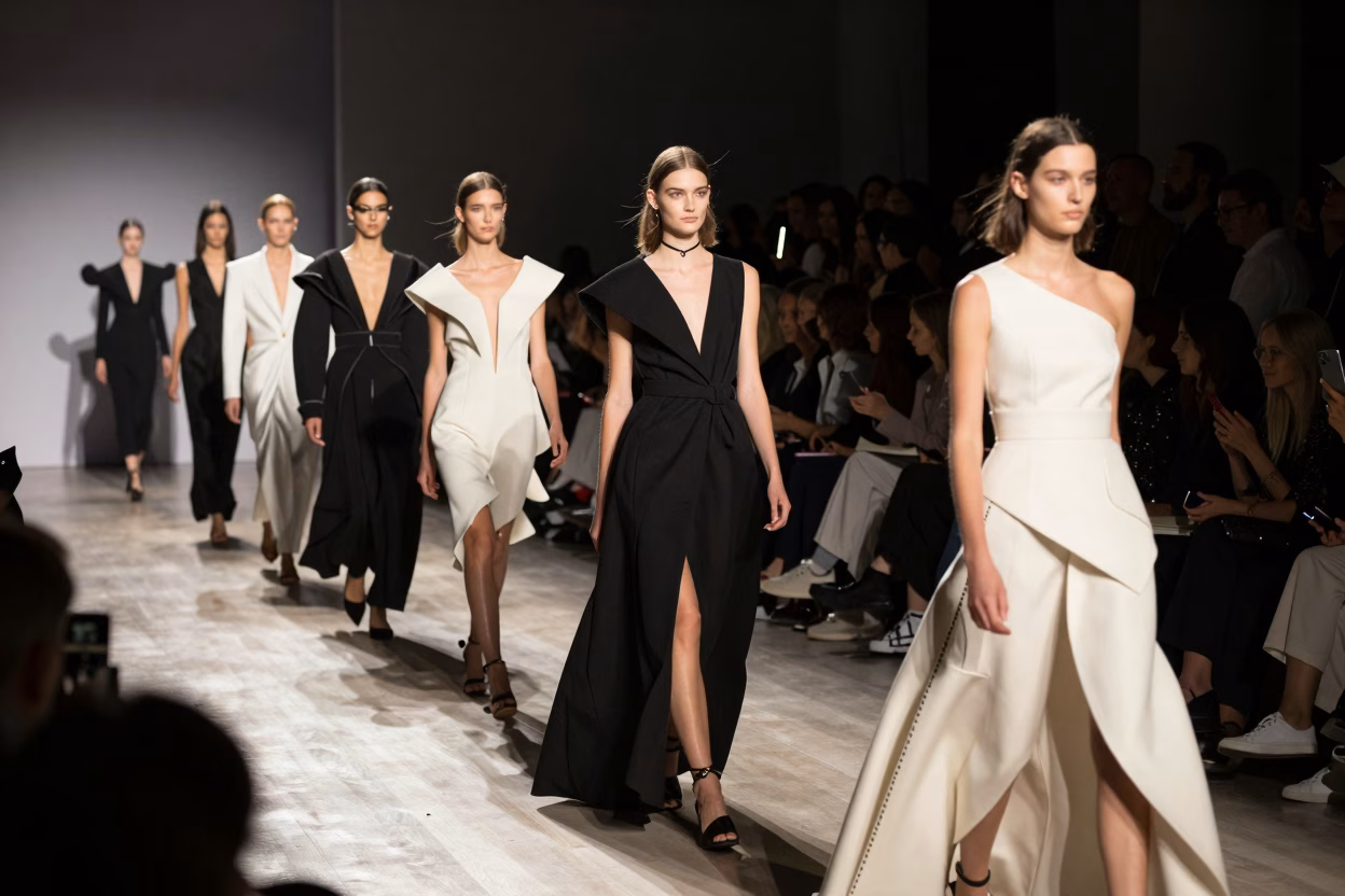 Défilé de mode présentant les créations d'un fashion designer lors d'une fashion week