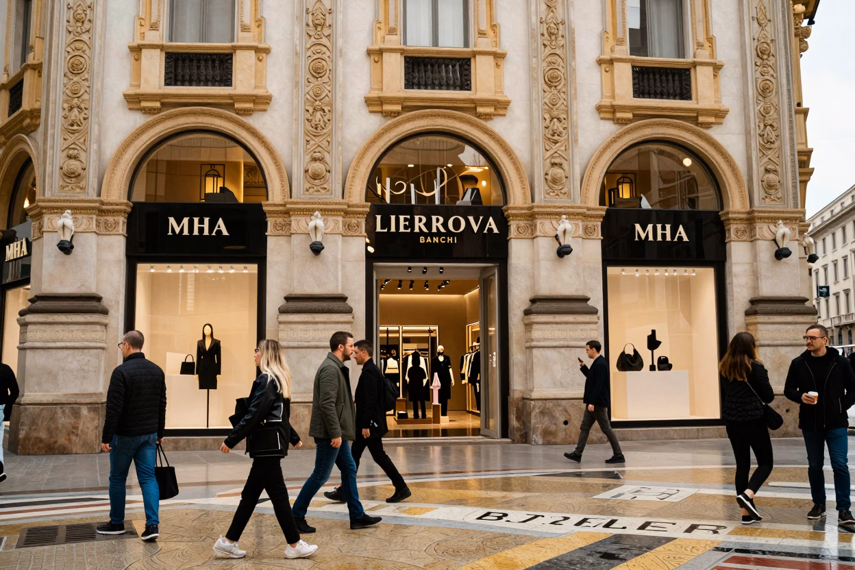 Quartier de la mode à Milan avec ses boutiques élégantes et professionnels du secteur
